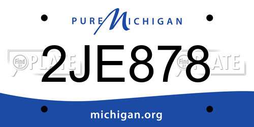 2JE878 Michigan License Plate