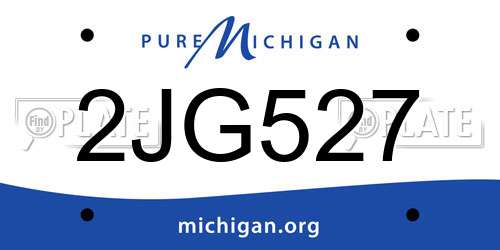 2JG527 Michigan License Plate