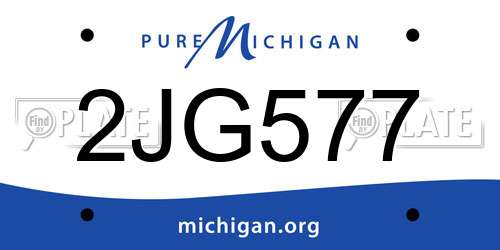 2JG577 Michigan License Plate