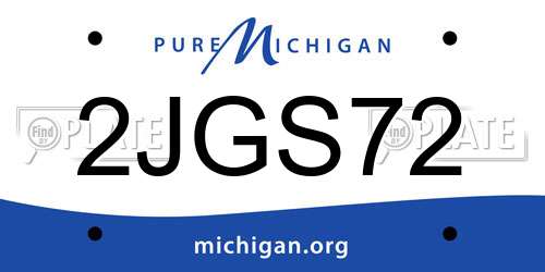 2JGS72 Michigan License Plate