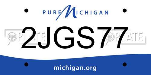 2JGS77 Michigan License Plate