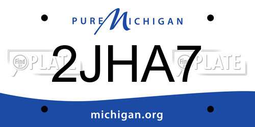 2JHA7 Michigan License Plate