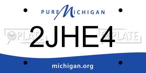 2JHE4 Michigan License Plate