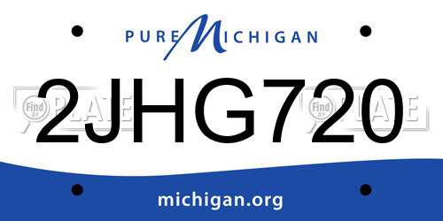 2JHG720 Michigan License Plate