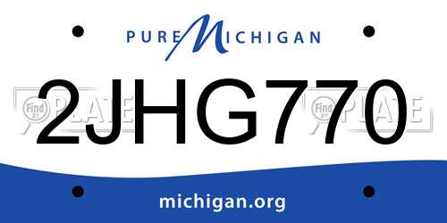 2JHG770 Michigan License Plate