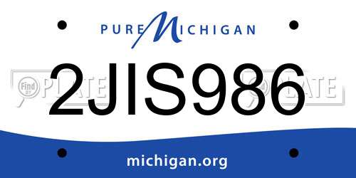 2JIS986 Michigan License Plate