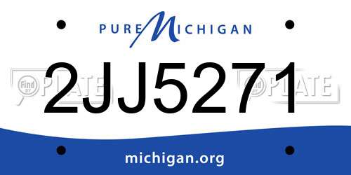 2JJ5271 Michigan License Plate