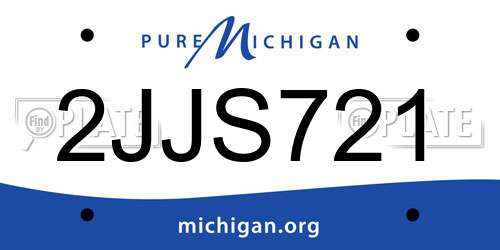 2JJS721 Michigan License Plate