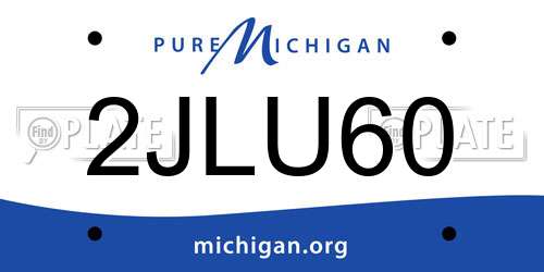 2JLU60 Michigan License Plate