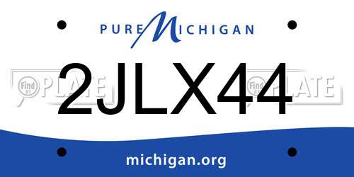 2JLX44 Michigan License Plate