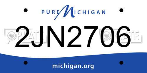 2JN2706 Michigan License Plate