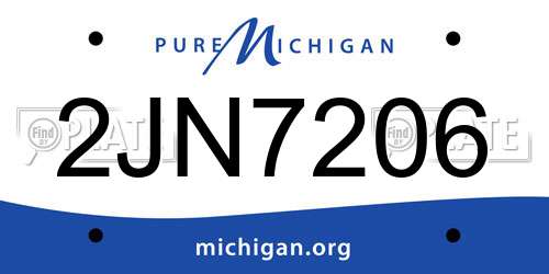 2JN7206 Michigan License Plate