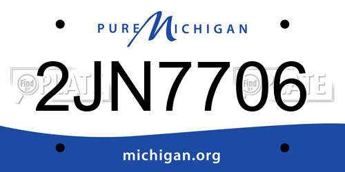 2JN7706 Michigan License Plate