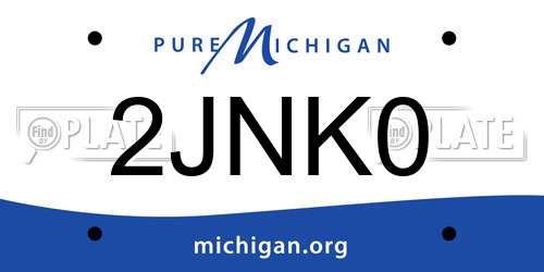 2JNK0 Michigan License Plate