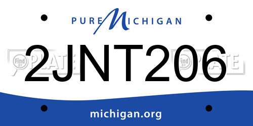 2JNT206 Michigan License Plate
