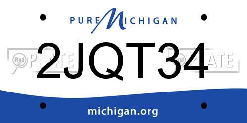 2JQT34 Michigan License Plate