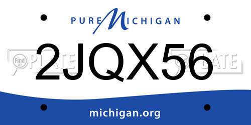 2JQX56 Michigan License Plate