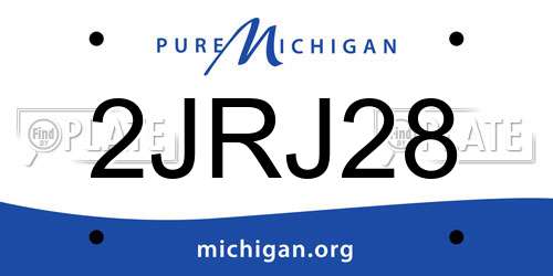 2JRJ28 Michigan License Plate