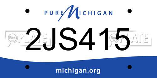 2JS415 Michigan License Plate