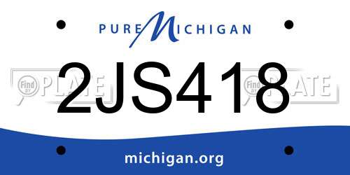 2JS418 Michigan License Plate