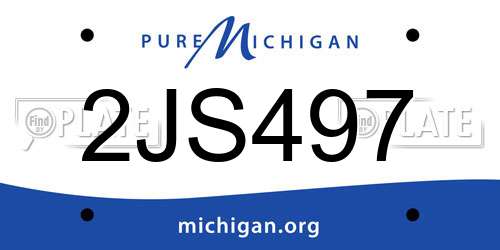 2JS497 Michigan License Plate