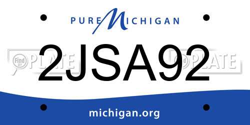 2JSA92 Michigan License Plate