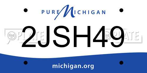 2JSH49 Michigan License Plate