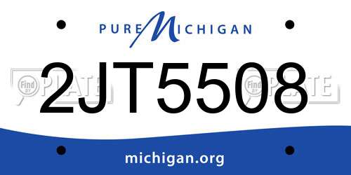 2JT5508 Michigan License Plate