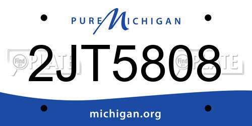 2JT5808 Michigan License Plate