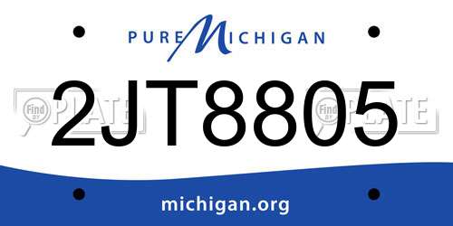 2JT8805 Michigan License Plate