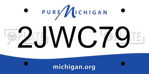 2JWC79 Michigan License Plate