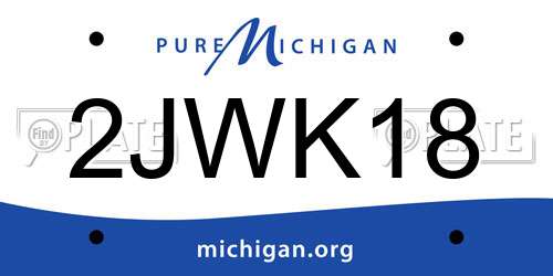 2JWK18 Michigan License Plate