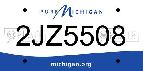 2JZ5508 Michigan License Plate