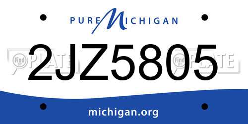 2JZ5805 Michigan License Plate