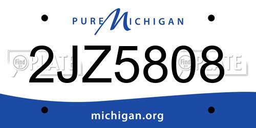 2JZ5808 Michigan License Plate