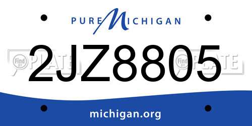 2JZ8805 Michigan License Plate