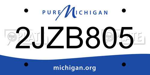 2JZB805 Michigan License Plate