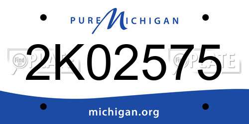 2K02575 Michigan License Plate