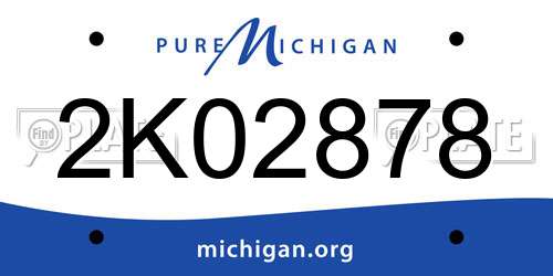 2K02878 Michigan License Plate