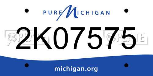 2K07575 Michigan License Plate