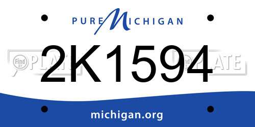 2K1594 Michigan License Plate