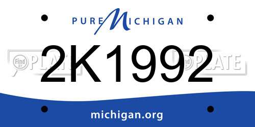 2K1992 Michigan License Plate