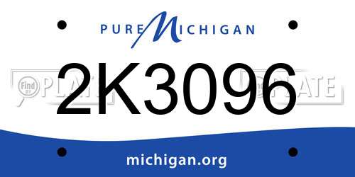 2K3096 Michigan License Plate