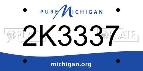 2K3337 Michigan License Plate