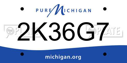 2K36G7 Michigan License Plate