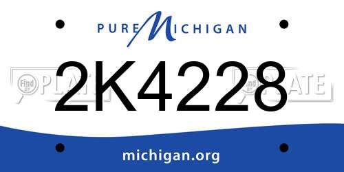 2K4228 Michigan License Plate