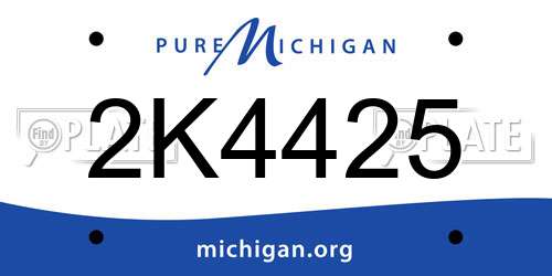 2K4425 Michigan License Plate