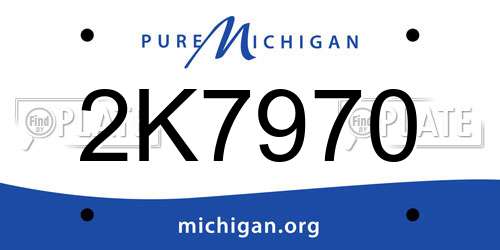 2K7970 Michigan License Plate