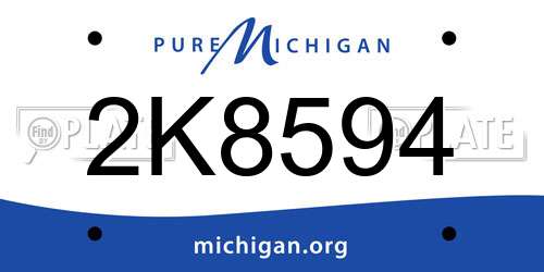 2K8594 Michigan License Plate