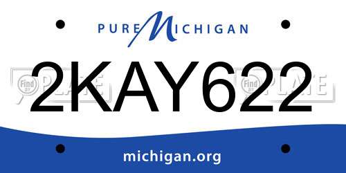 2KAY622 Michigan License Plate